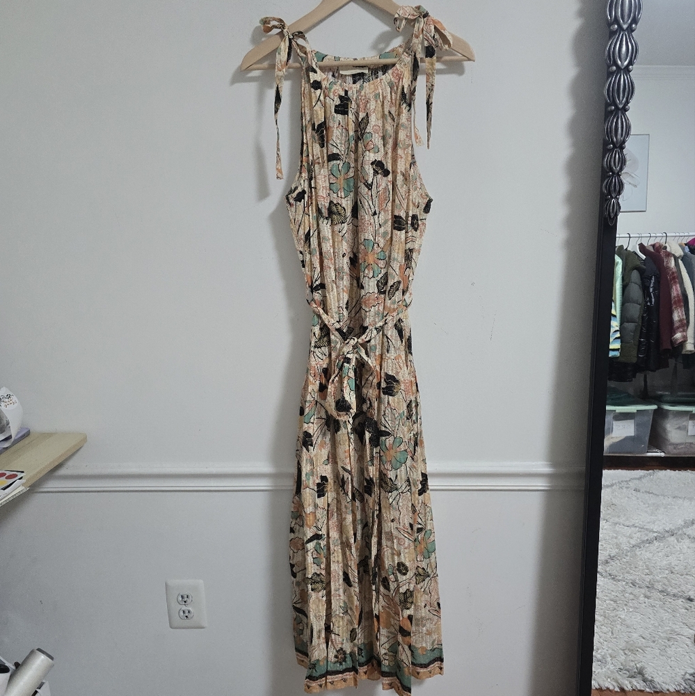 Ulla Johnson Samar printed sleevless ruffle hem midi dress nwot size 10 - Picture 2 of 8